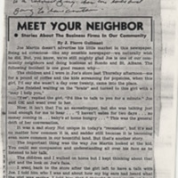 &quot;Meet Your Neighbor&quot; Newspaper Article